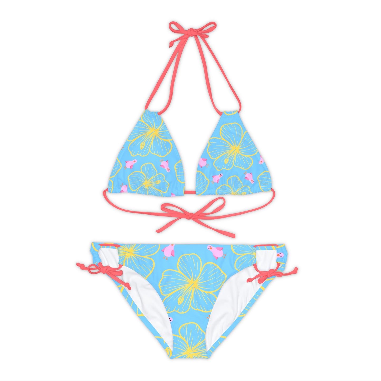 Pink Seagull Strappy Bikini Set