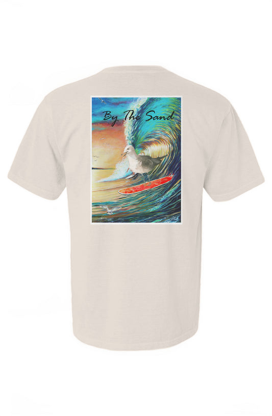 Seagull Catching Wave